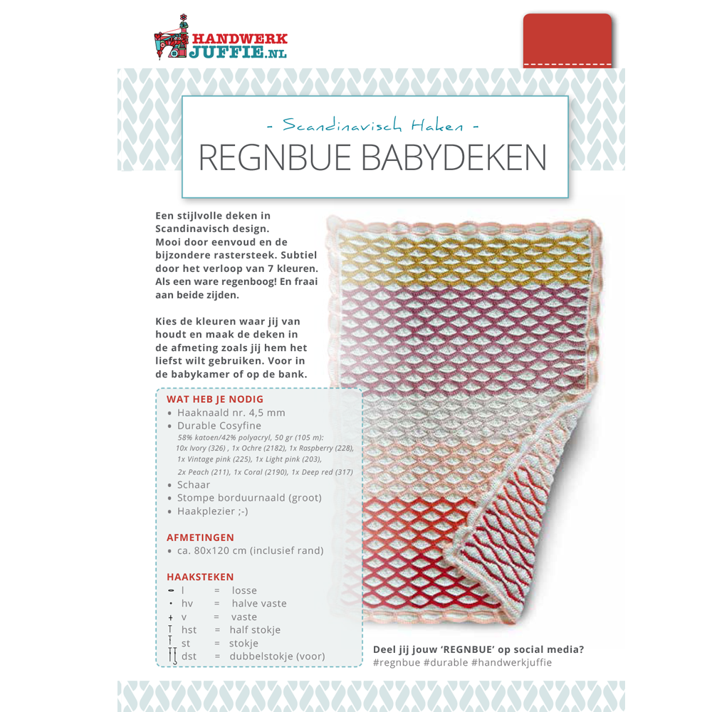 ik luister naar muziek Alternatief voorstel Rechtdoor Haakpatroon 'Regnbue' babydeken – Handwerkjuffie Shop